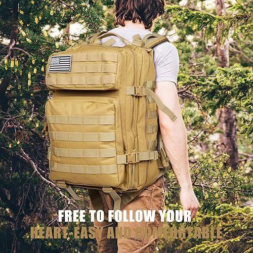 Miniatura 3 de Mochila táctica militar 45L, Caqui, Táctica