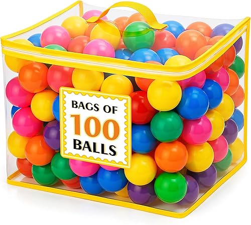 Ball Pit Balls for Toddlers 50 100 200 Colorful Non-Toxic Balls with BPA-Free, Phthalate-Free, Crush-Resistant Polyethylene Plastic, 2.2 Inches,