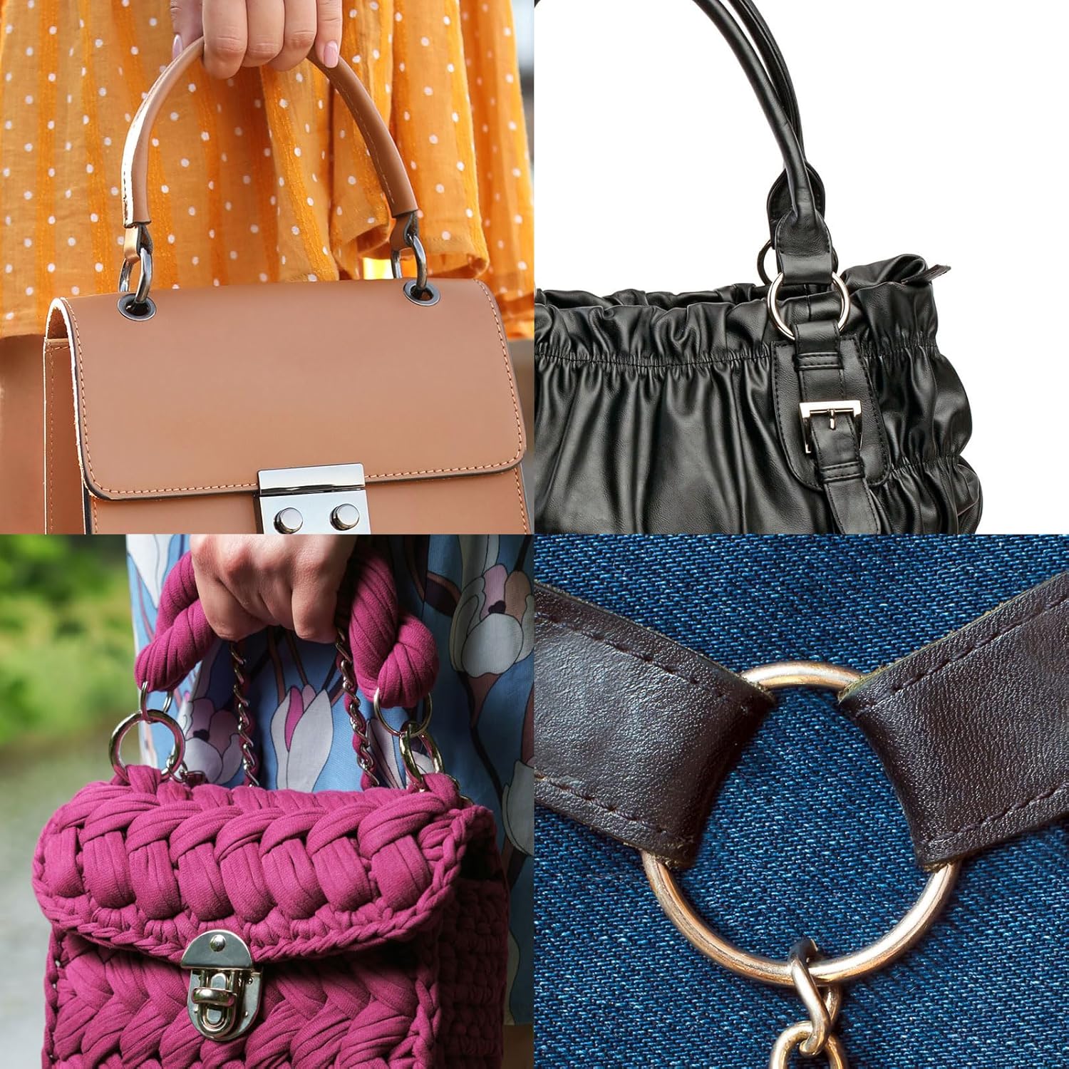 uxcell Spring O Rings, Trigger Round Snap Buckle, DIY Accessories Spring Keyring Buckle for Keychains Purse and Handbag - Image 7