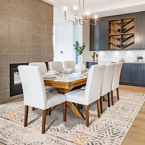 Miniatura 8 de Rugshop - Alfombra geométrica boho perfecta para zonas muy transitadas, como tu sala de estar, dormitorio, oficina en casa o cocina, 7.10 x 10 pies,