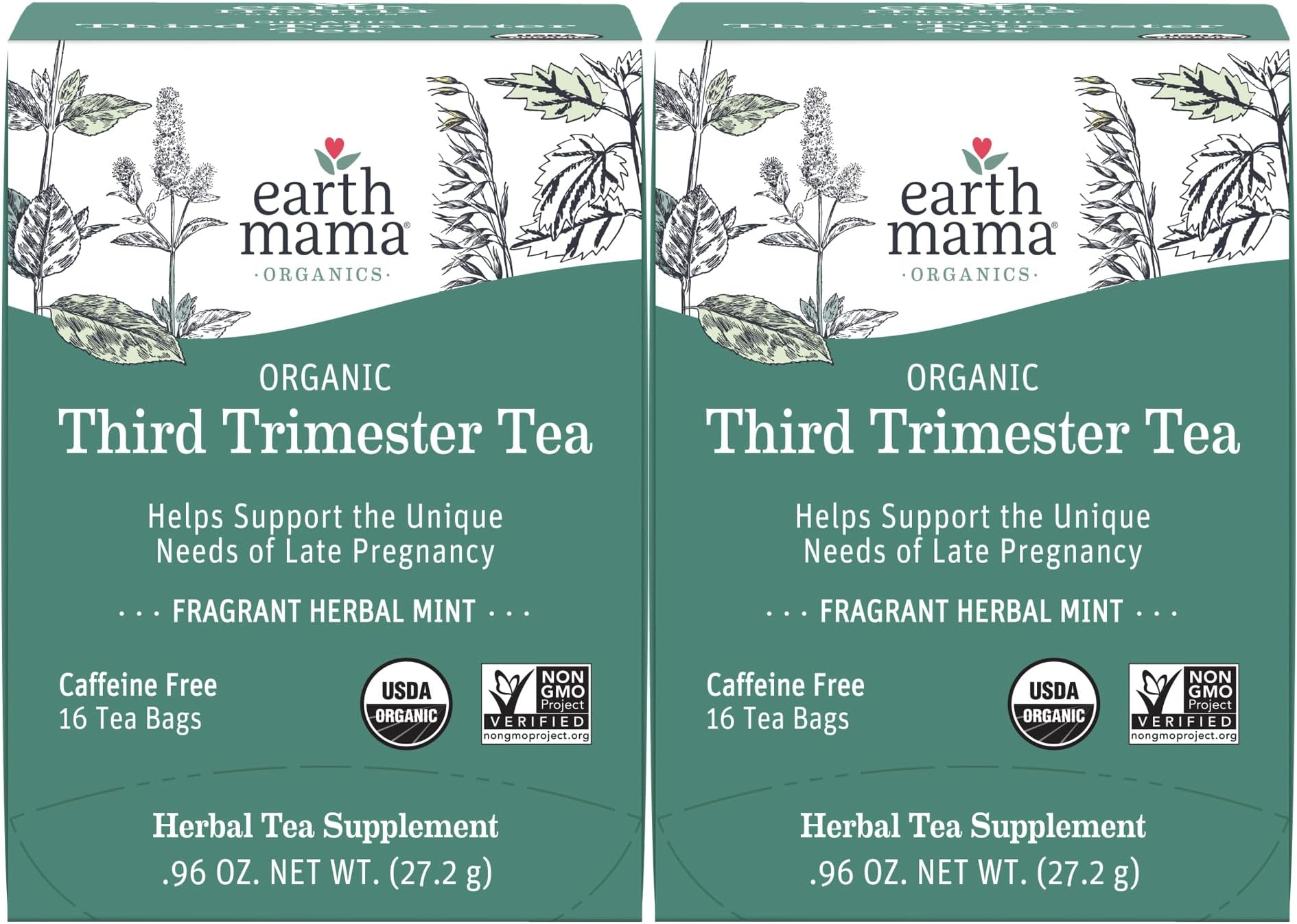 Earth Mama Organic Third Trimester Tea - 16 Count (Pack of 2)