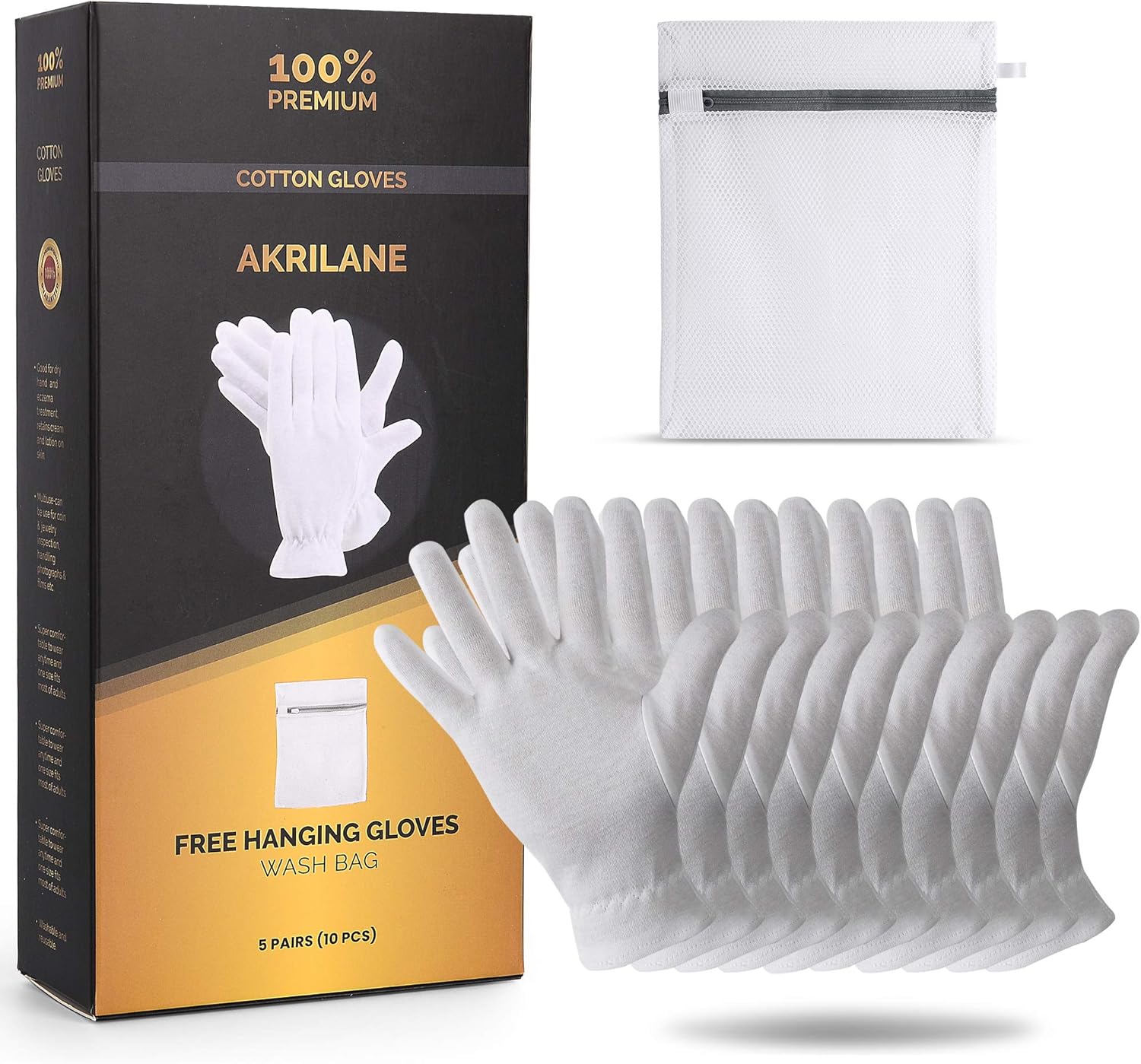 AKRILANE 100 Cotton Gloves For Dry Hands Moisturizing