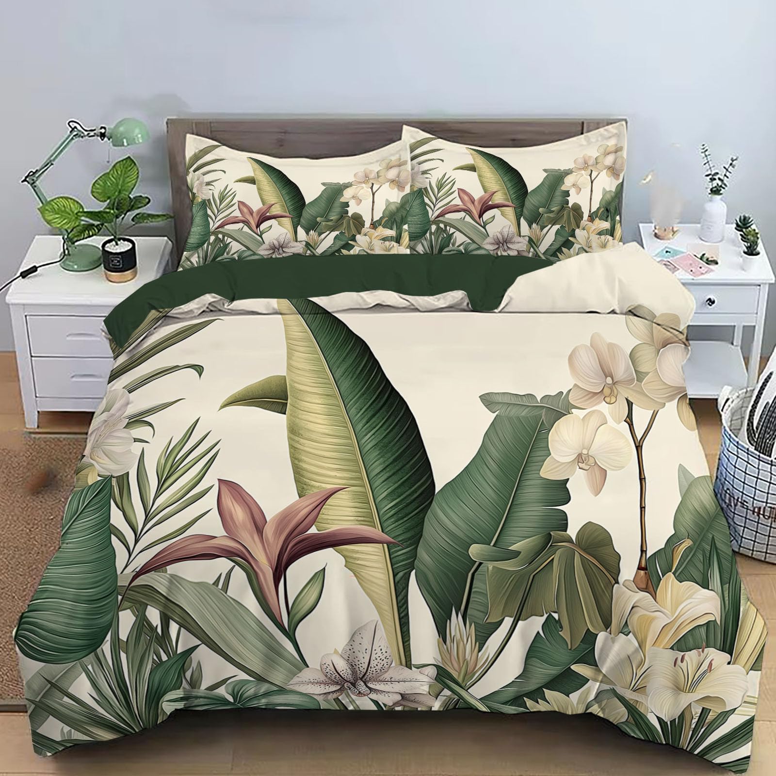 Housse de couette 200x200 chic au motif 3D vintage et confort microfibre premium