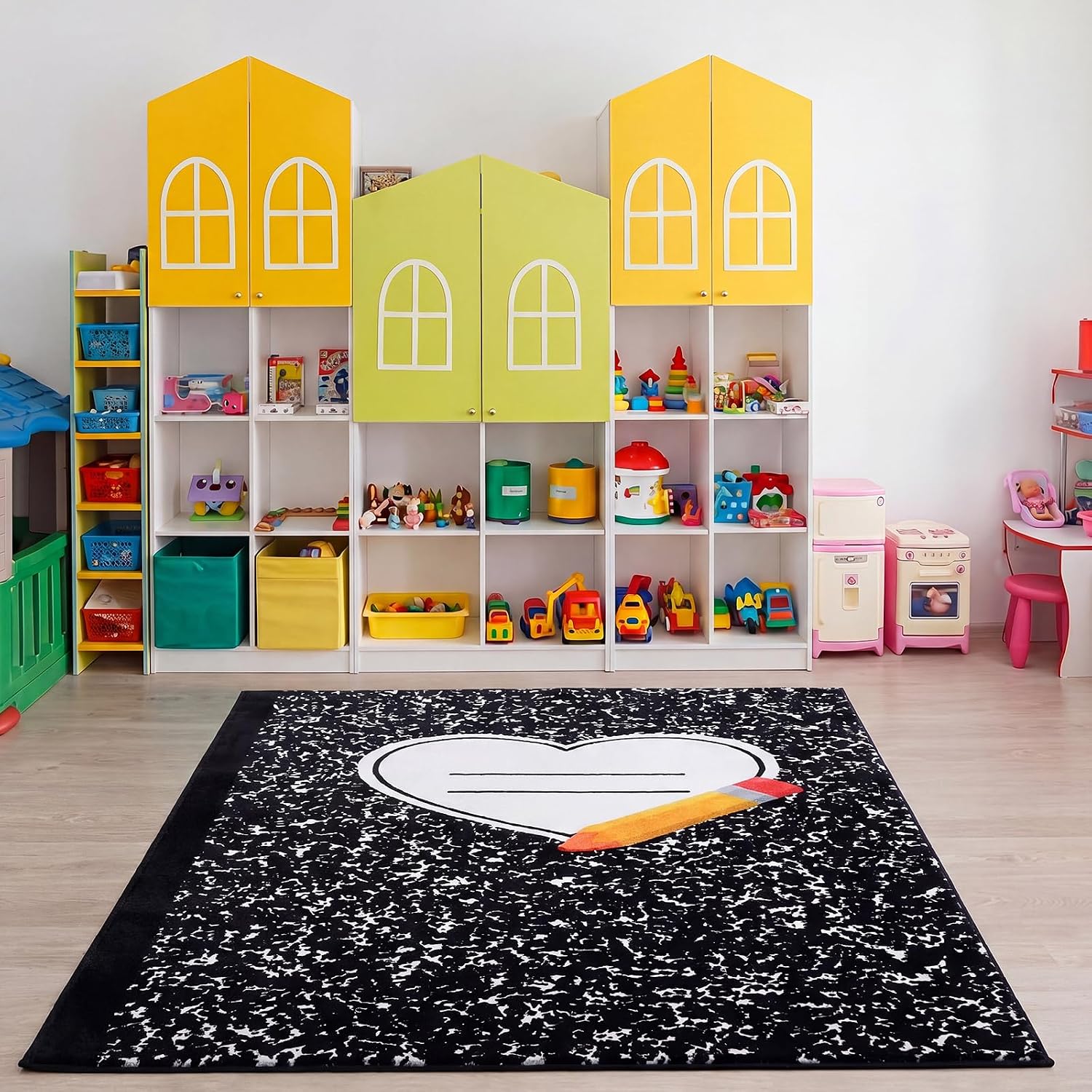 Breling 4 x 6 ft Composition Notebook Rug Classroom Decor Educational