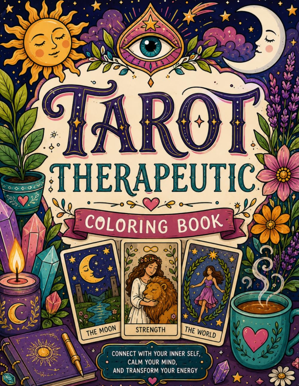 TAROT THERAPEUTIC COLORING BOOK: CONNECT WITH YOUR INNER SELF, CALM YOUR MIND, AND TRANSFORM YOUR ENERGY