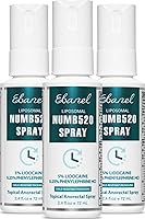 Vista 12 de Ebanel 10-Pack 5% Lidocaína en aerosol para alivio del dolor Numb520, aerosol para aliviar quemaduras y picazón, crema anestésica tópica