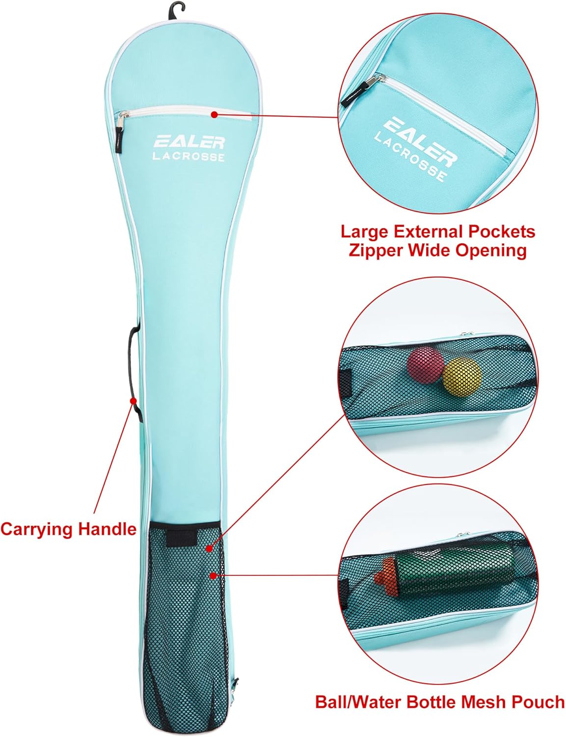 EALER ELB200 Lacrosse Stick Bag, Field Hockey Stick Bag, Lacrosse Equipment Bags Storage Bag