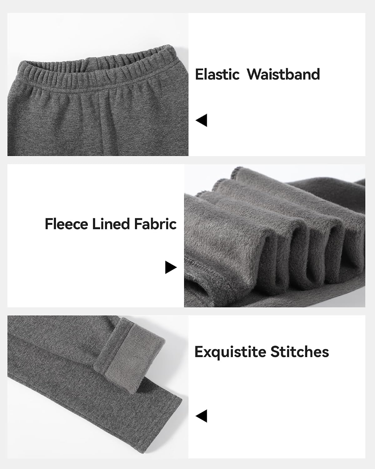 KEREDA Girls Fleece Lined Leggings Pack of 2 Winter Warm Pants Girls Clothes