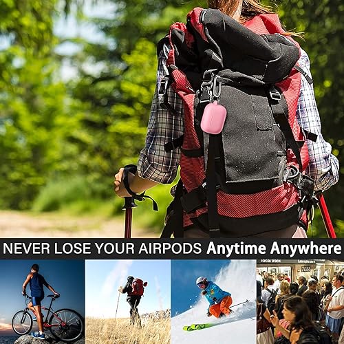 Miniatura 51 de R-fun Funda compatible con AirPods Pro de 2ª/1ª generación con kit de limpieza, silicona protectora completa compatible con funda de carga Apple