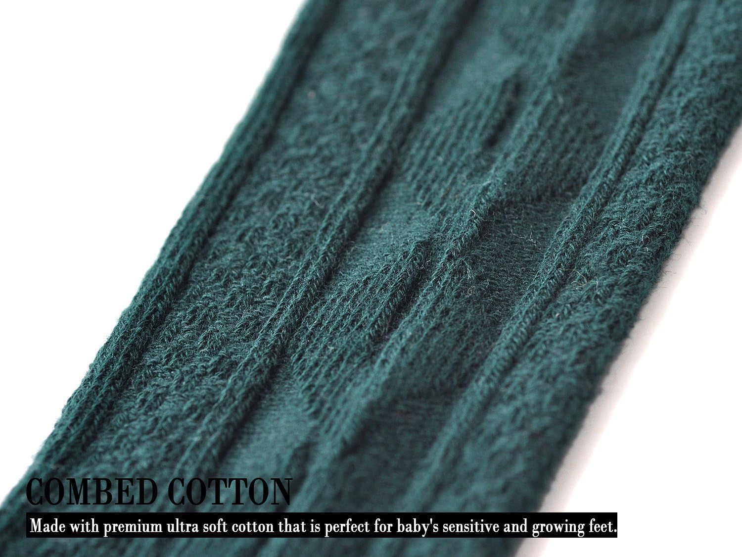 EPEIUS Unisex-Baby Seamless Ribbed/Cable Knit Knee High Socks (Pack of 3/6) - Image 6