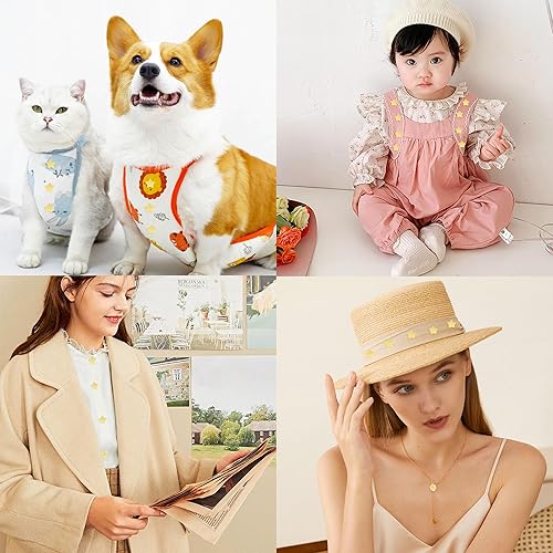 Miniatura 4 de Honbay 60 botones de estrella de plástico decorativos para manualidades, adornos para álbumes de recortes, ropa, manualidades y otros proyectos