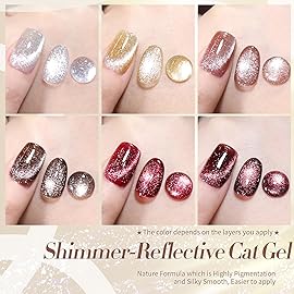Born Pretty Cat Magnetic Eye Gel Nail Polish Reflective Glitter Gel Polish 6PCS Set