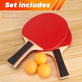 Set De 2 Raquettes De Ping-Pong Pro Avec Housse - 3 Balles Incluses - Pour Débutants Et Confirmés - Intérieur/Extérieur