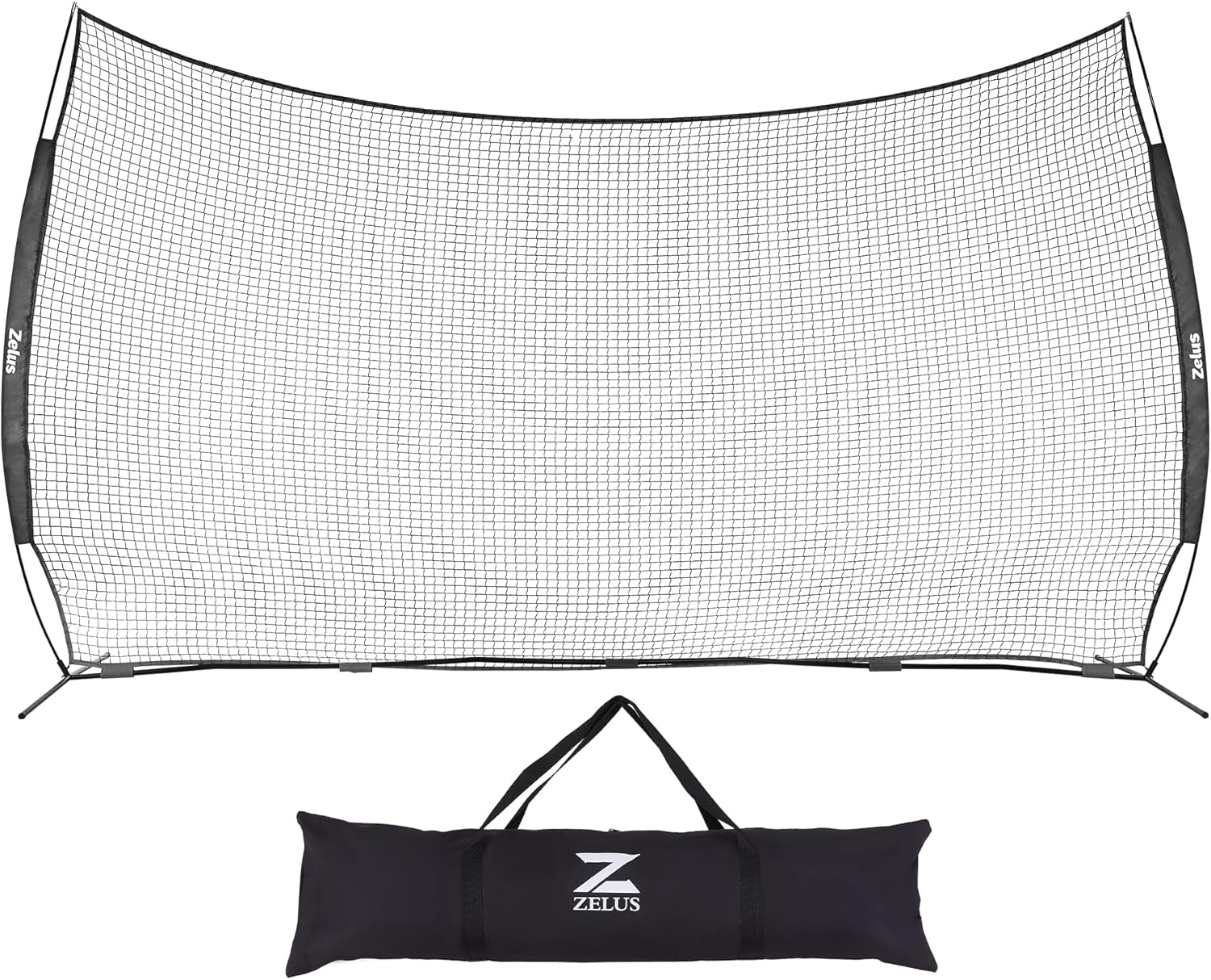 12x9ft & 16x10ft Barricade Backstop Net, Ball Sports Barrier Net, Practice Net for Baseball Softball Lacrosse Soccer Basketball and More 16x10 ft - B