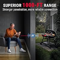 Vista 3 de ThermoPro TP829 - Termómetro inalámbrico de carne digital de 1000 pies para asar y ahumar, 4 sondas de carne, termómetro de parrilla para parrilla