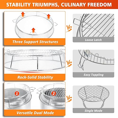 Miniatura 5 de Hisencn Shield for Solo Stove Bonfire 19.5 pulgadas, acero inoxidable 304 protector de chispas para fogata y parrilla de cocina y soporte para