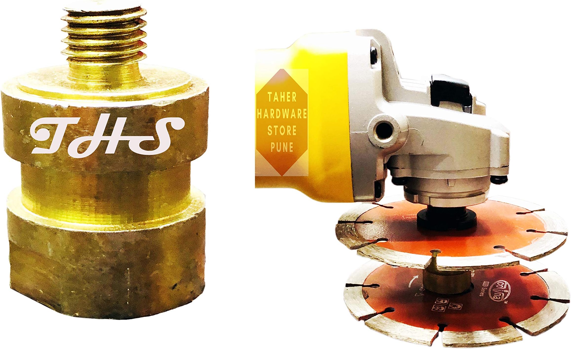 4-inch Double Nut Attachment Angle Grinder for Diamond Marble Blades