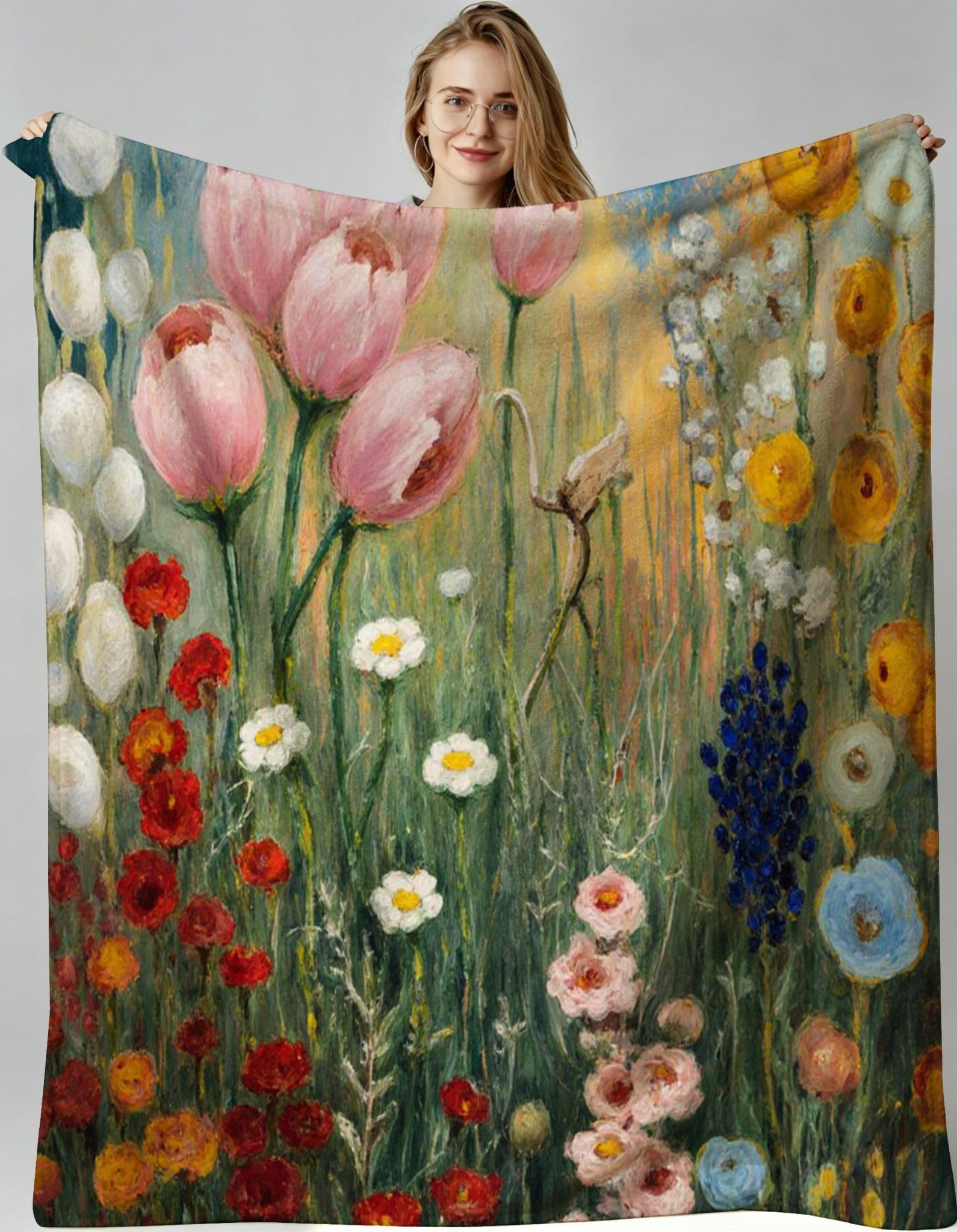 Couverture polaire fleurs grand format pour protéger le canapé et réchauffer vos nuits