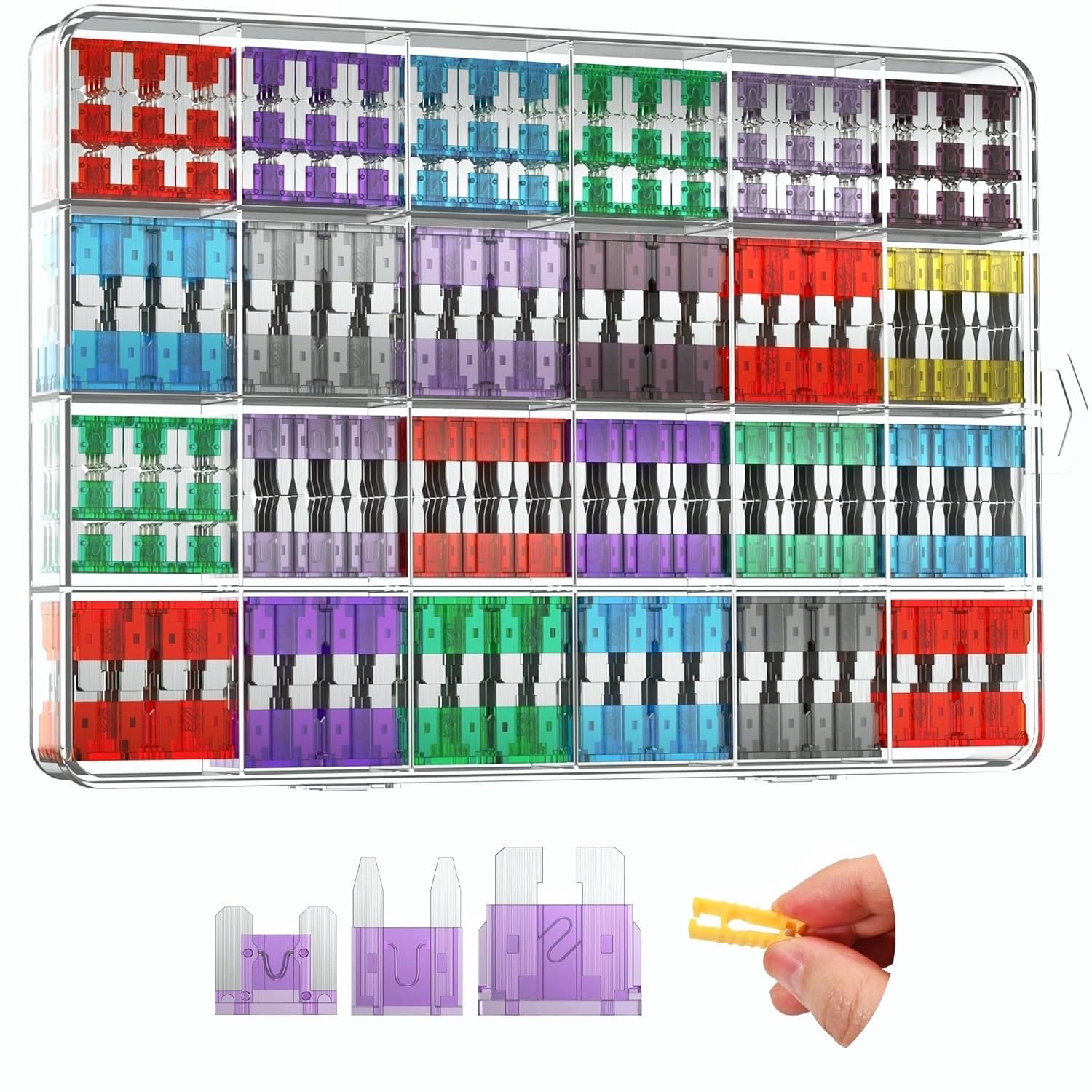 GIZGA 330PCS Kfz Sicherungen Autosicherungen Set Standard, Mini, Micro Flachsicherungen (2A/3A/5A/7.5A/10A/15A/20A/25A/30A/35A/40A) mit 1 Sicherungszieher für PKW Motorrad LKW Wohnmobile Boot