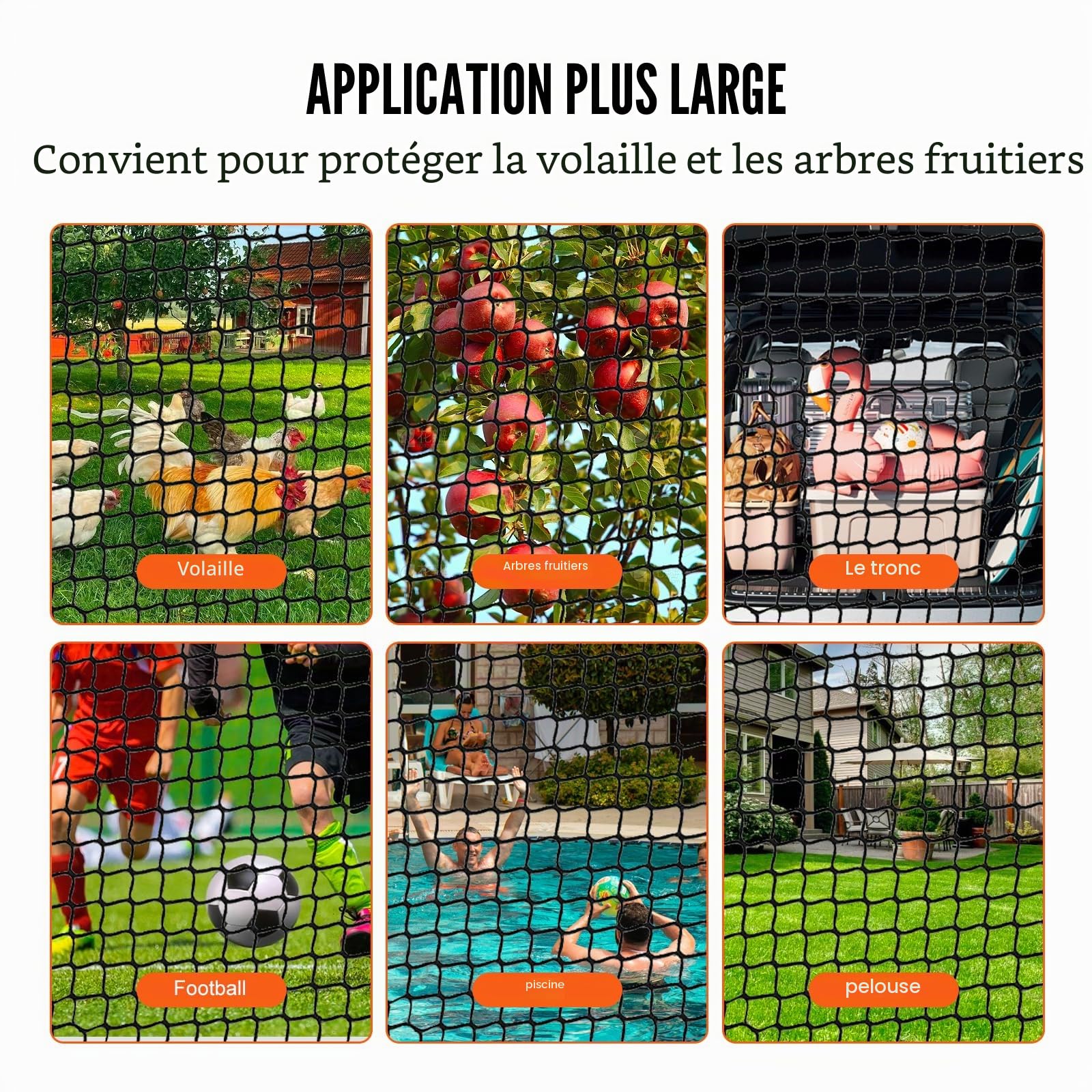 VEVOR Filet d'Entraînement au Golf 310x470 cm, Filet de Frappe de Golf en Nylon Robuste, Matériels d’Entraînement pour Baseball Hockey Football, Arrière-Cour Extérieur Intérieur (Filet Uniquement)