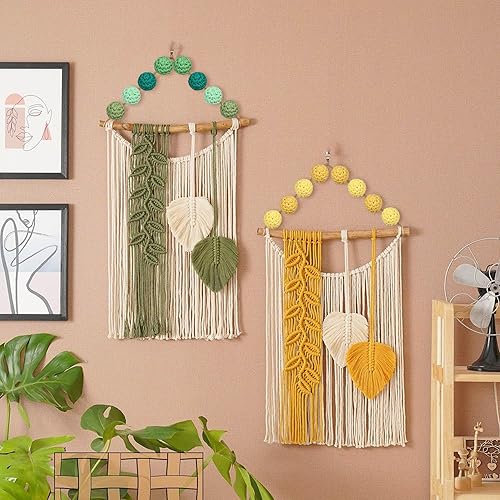 Miniatura 7 de TXIN 60 cuentas de ganchillo de madera de 0.630 in, cuentas cubiertas de ganchillo de algodón de colores surtidos, bola redonda de madera para tejer