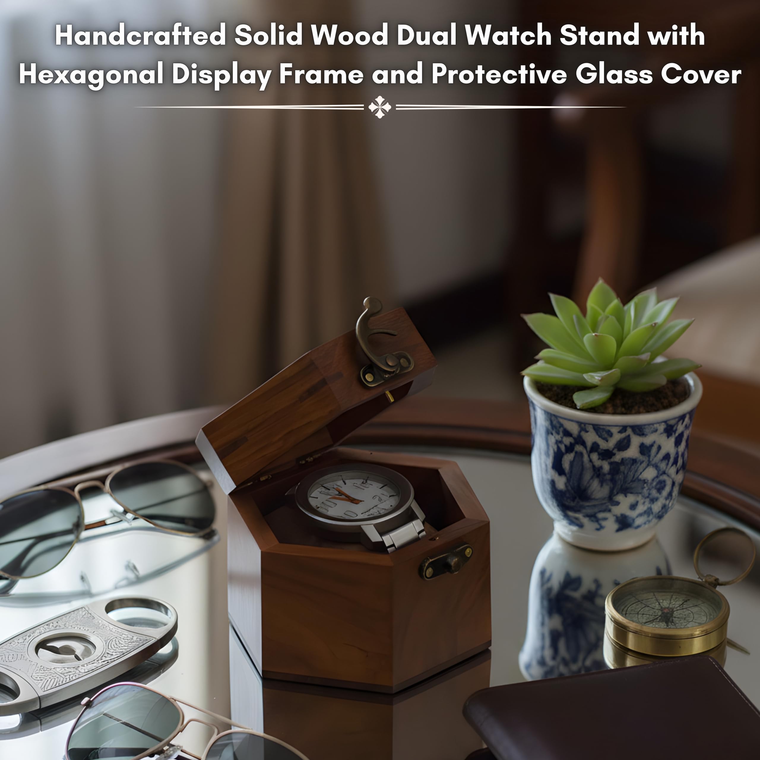 Royal Craft Expertise Handcrafted Wooden Watch Box for Men & Women – Vintage Honeycomb Display Case in Indian Rosewood | Includes Velvet Pillows – Luxury Gift for Him – Built to Last 3