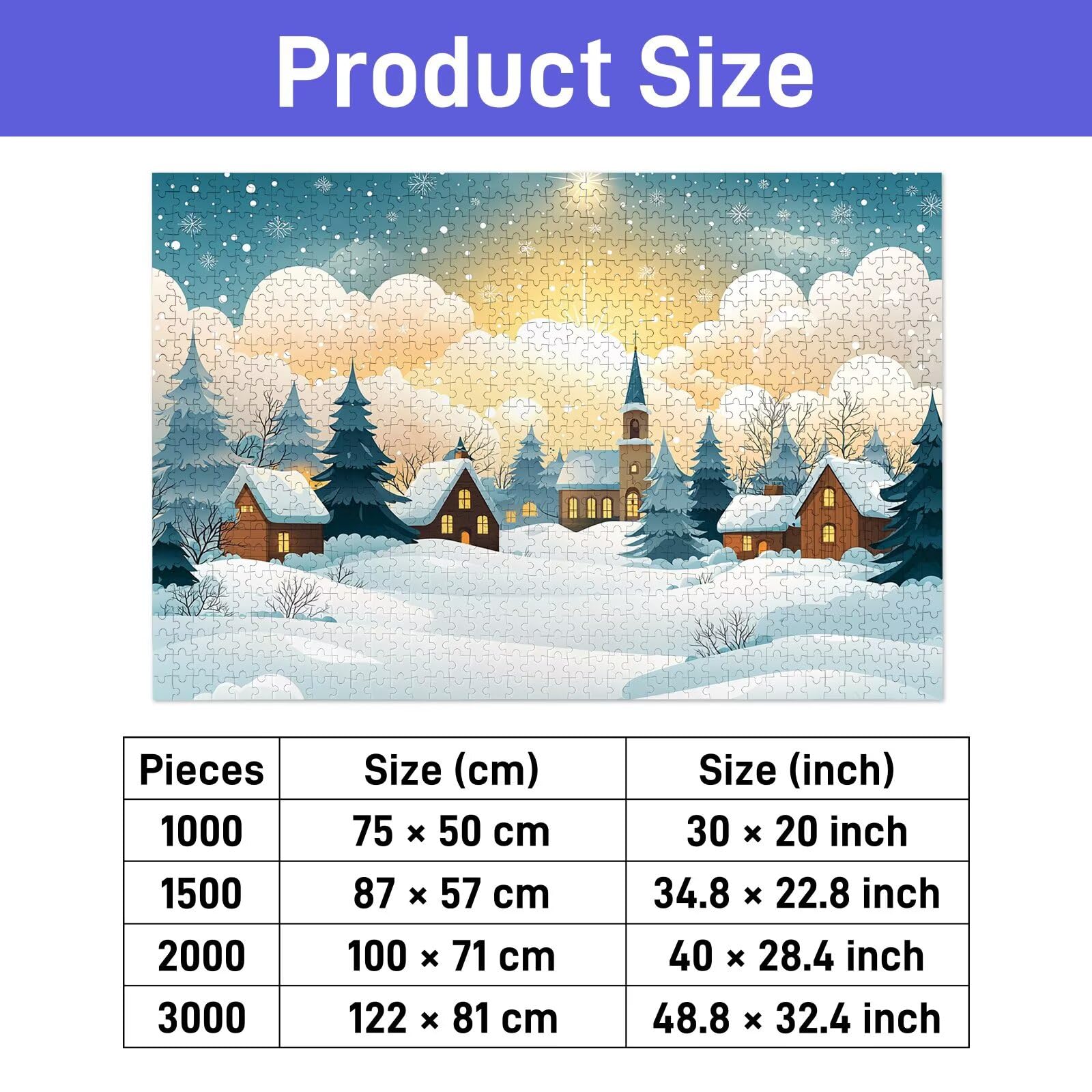 Puzzle 3000 Teile Erwachsene, Kleine Stadt Puzzle 3000 Teile mit Geschenkbox, Holzpuzzle Erwachsene mit Naturholz, Geschenke für Frauen, Geschenke für Männer, Groß Holzpuzzle für Deko Wohnzimmer, T-65