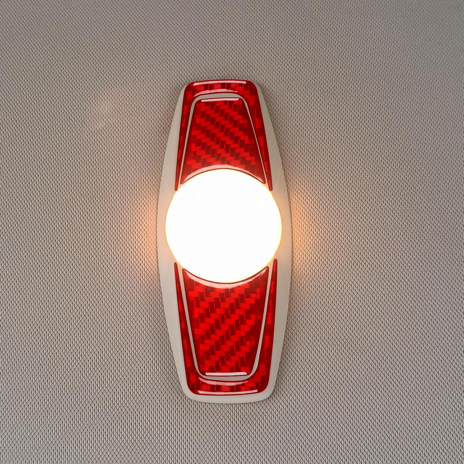 Carbon Fiber Car Rear Roof Reading Light Red Cover Interior Trim Sticker Decal Accessories 4PCs Compatible with Ford Focus C346 ST/RS/S/SE/SEL/Titanium 2012 2013 2014 2015 2016 2017 2018