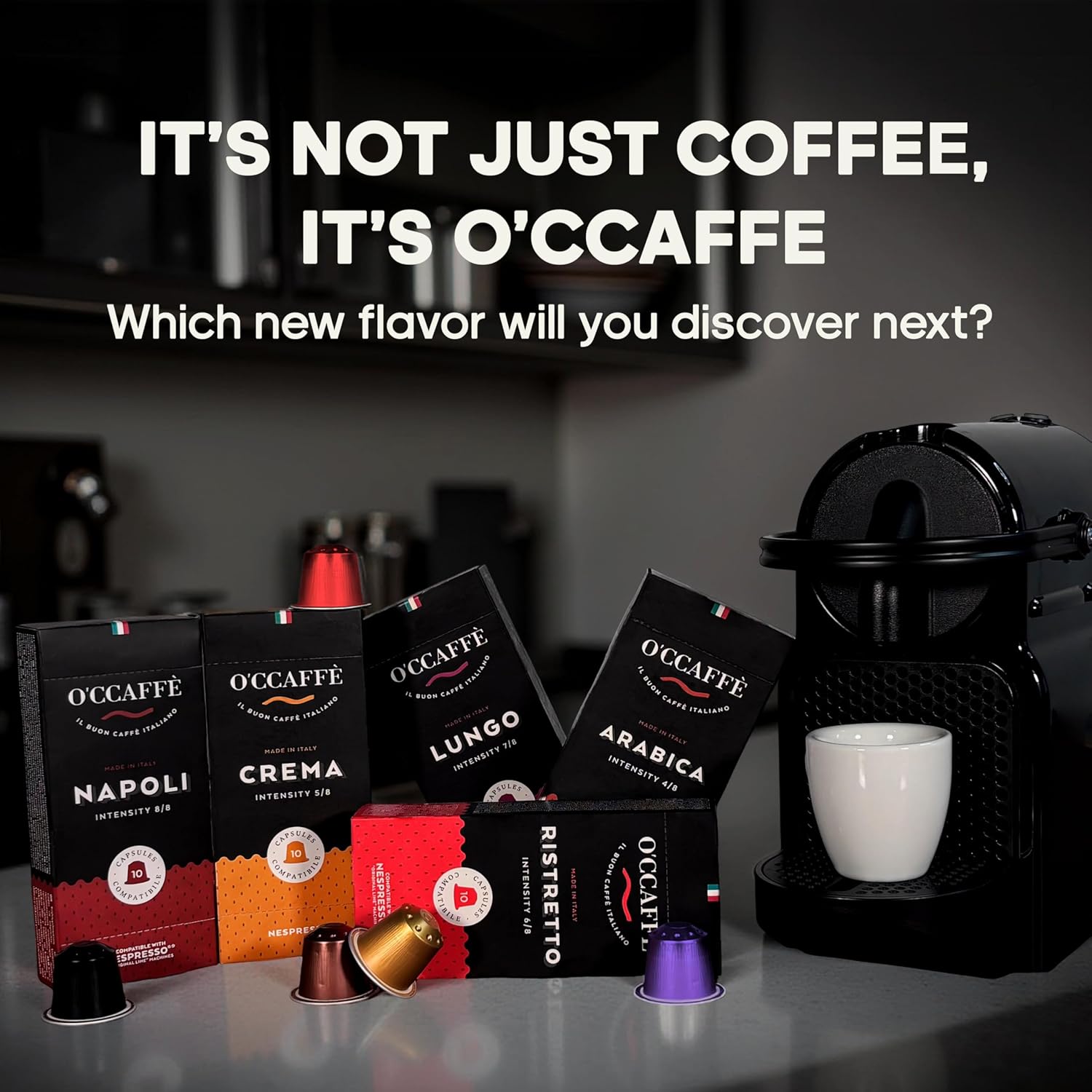 Occaffe Variety Pack Espresso Pods - by CAPSUCUP SELECTION 100 Selection Espresso Capsules compatible with Nespresso Machines