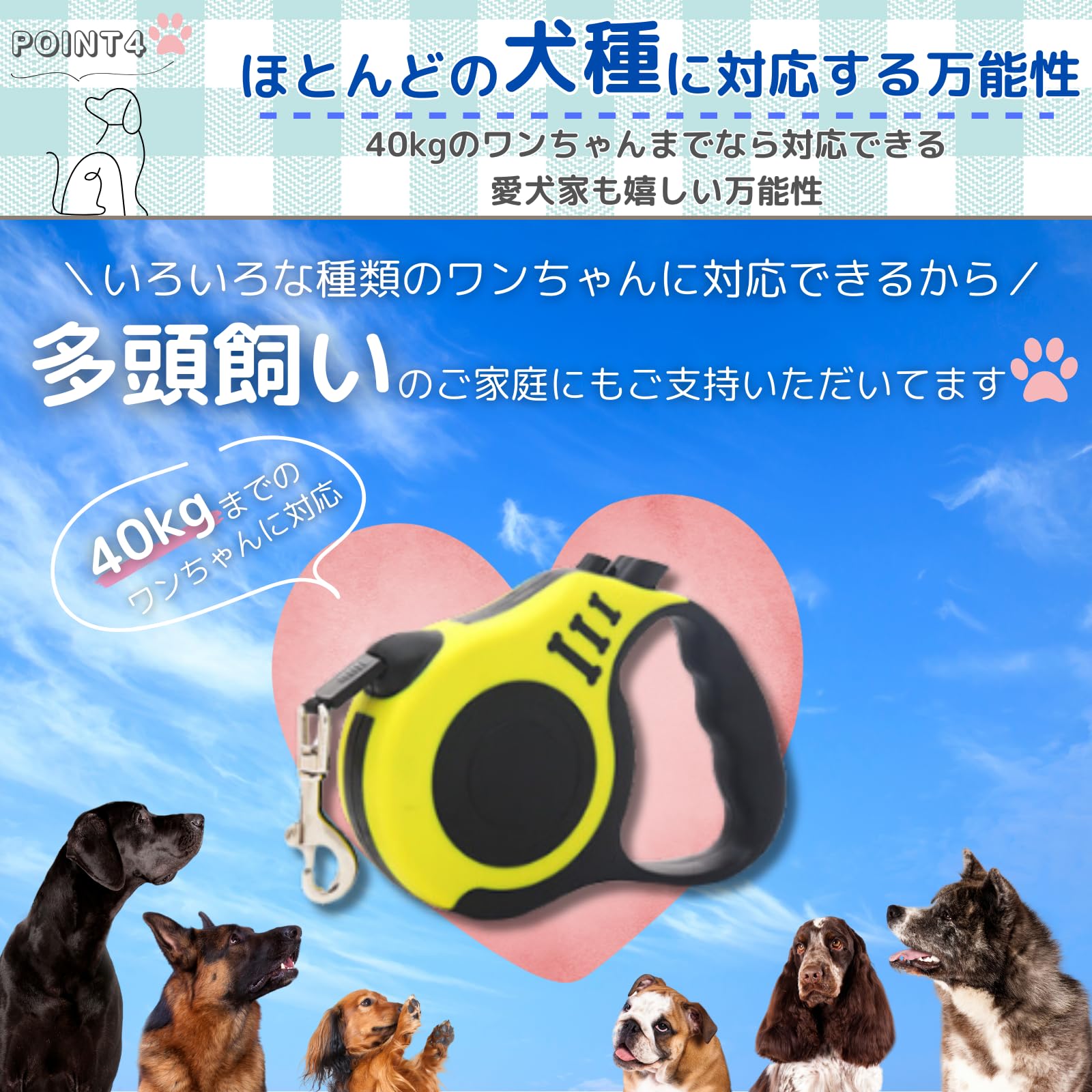 Amazon | azumafy 犬用 リード 犬 伸縮 シンシュク 自動 巻取り式5m