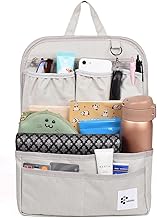 Lelotte Vertical Backpack, For Tote Bags, Large, 12 Pockets, With Bottom Plate, Thin, Lightweight, Inner Bag, Backpack-In Bag, Unisex (Gray)