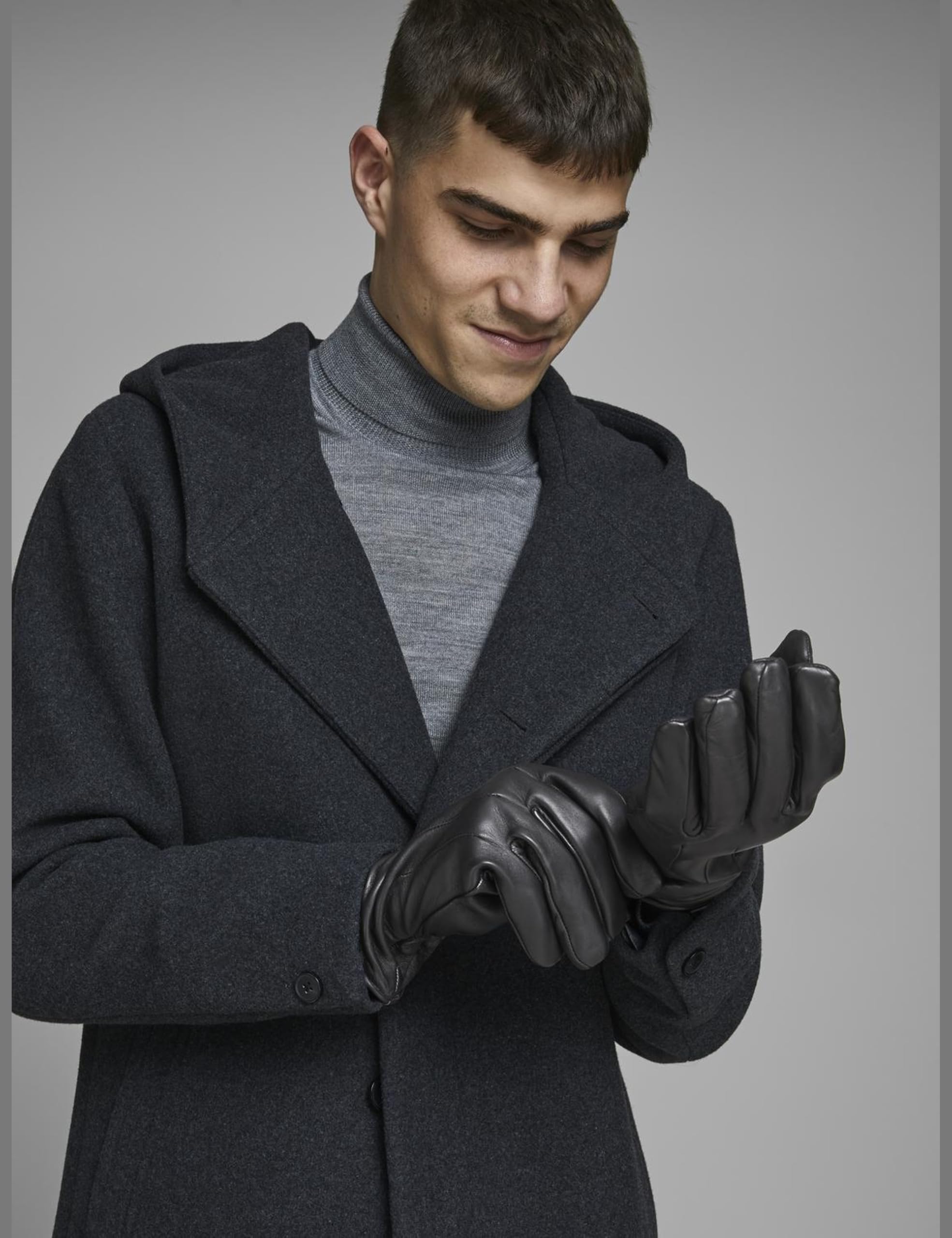 JACK & JONES Rękawiczki Mężczyźni Jacmontana skórzane rękawiczki