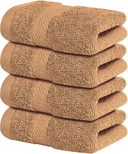 Miniatura 62 de Infinitee Xclusives Juego de 4 toallas de baño blancas de alta calidad para baño (27 x 54 pulgadas), toallas de baño 100% algodón hilado en anillo