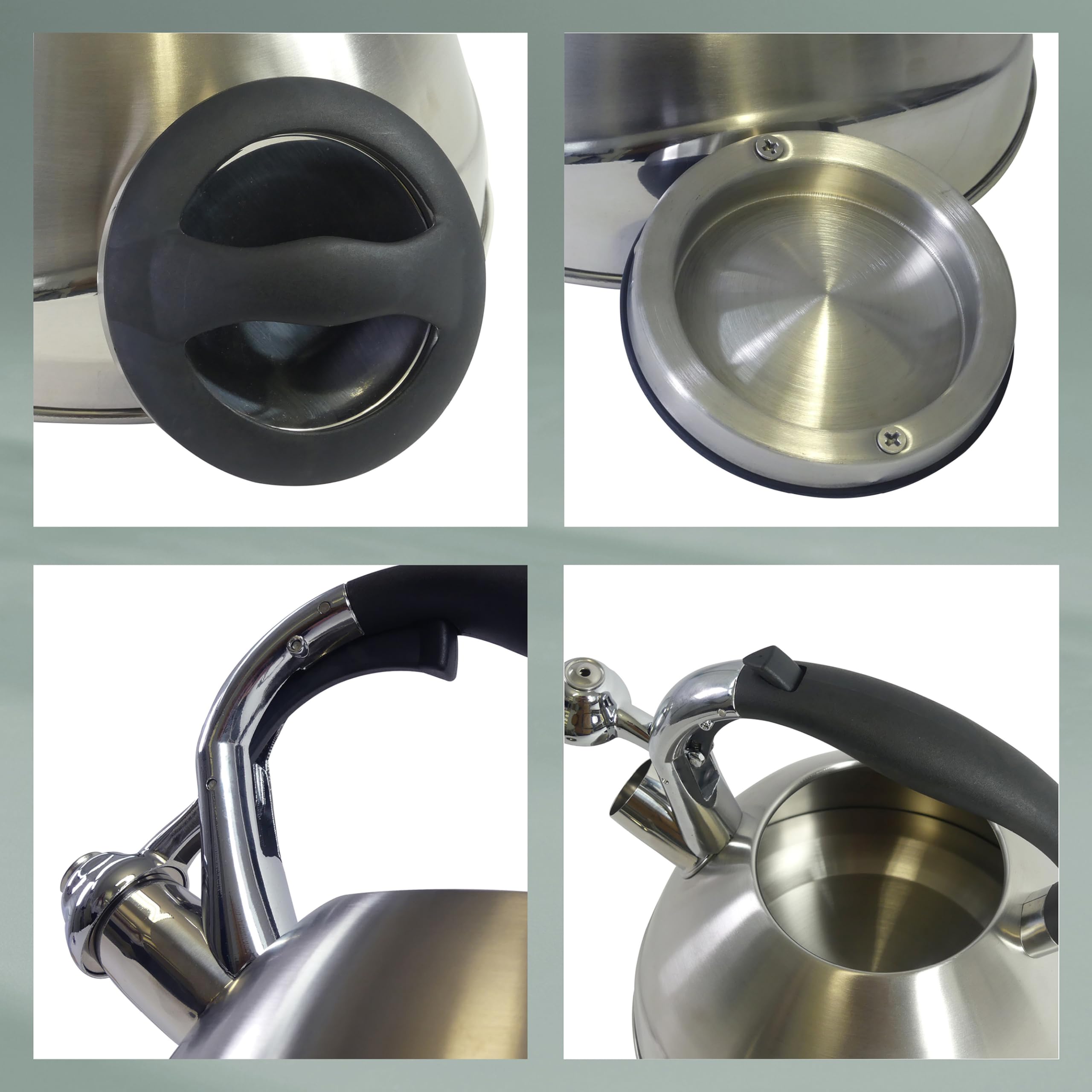 Kela 11656 Wasserkessel mit Pfeifton, Induktionsgeeignet, 3 L, Edelstahl, Varus, Schwarz