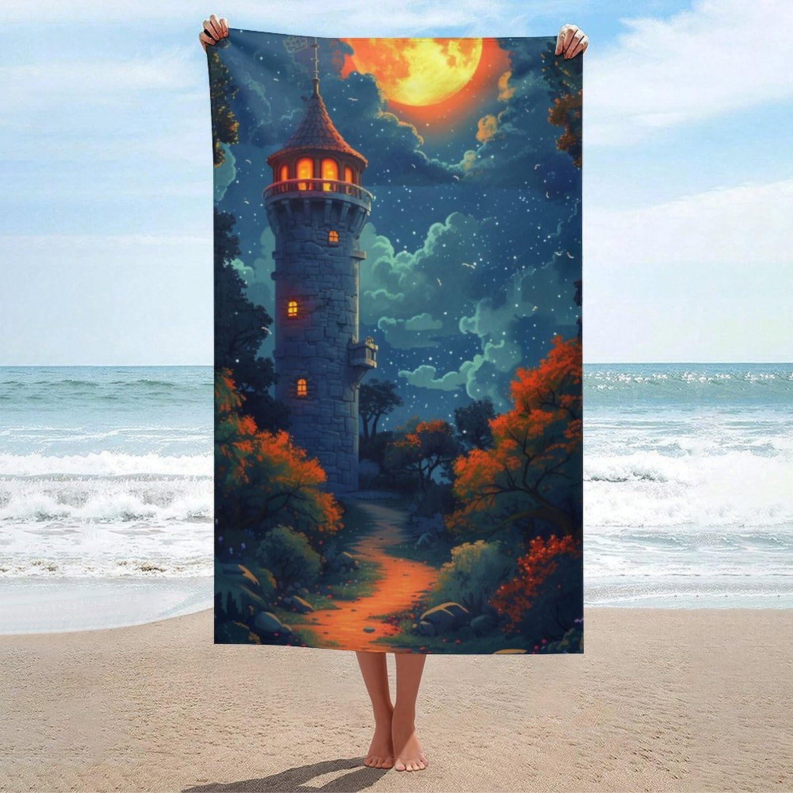 Serviette de plage à séchage rapide microfibre pour adultes 130x80cm