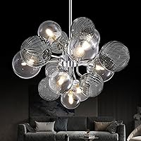 Vista 9 de Lámpara de araña moderna de mediados de siglo con 13 luces de latón dorado para comedor, isla de cocina, dormitorio, sala de estar