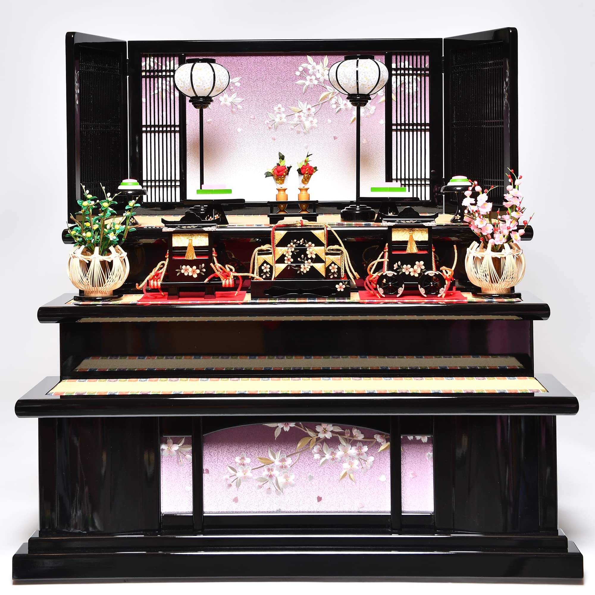 Amazon | 【雛人形 五人飾】【三段飾】十番親王三五官女：彩華雛：平安