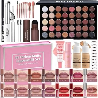 Makeup Set, 8 Pieces Makeup Set, Makeup Set for Women Girls, Makeup Gift Set with Eyeliner, Eyeshadow Palette, Mascara, Air Cushion and Lipstick, All in One Beauty Work