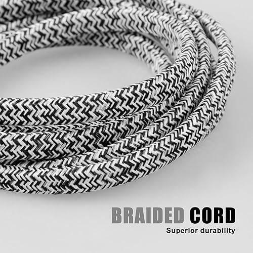 Miniatura 4 de AWLETEC - Paquete de 2 cables de extensión de 3 salidas, cable trenzado de 15 pies, 3 salidas polarizadas con tapa de seguridad para oficina en