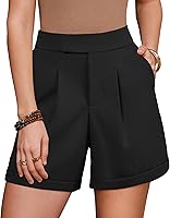 Arach&Cloz Women's Linen Blend High Waist Wide Leg Shorts - Pleated Business Casual Summer Shorts 2026
