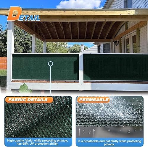 Miniatura 4 de TANG Sunshades Depot - Tela de sombra de 8 x 50 pies, 180 GSM HDPE, tela verde oscuro, rollo de hasta un 95% de bloqueo, red de malla U* V para