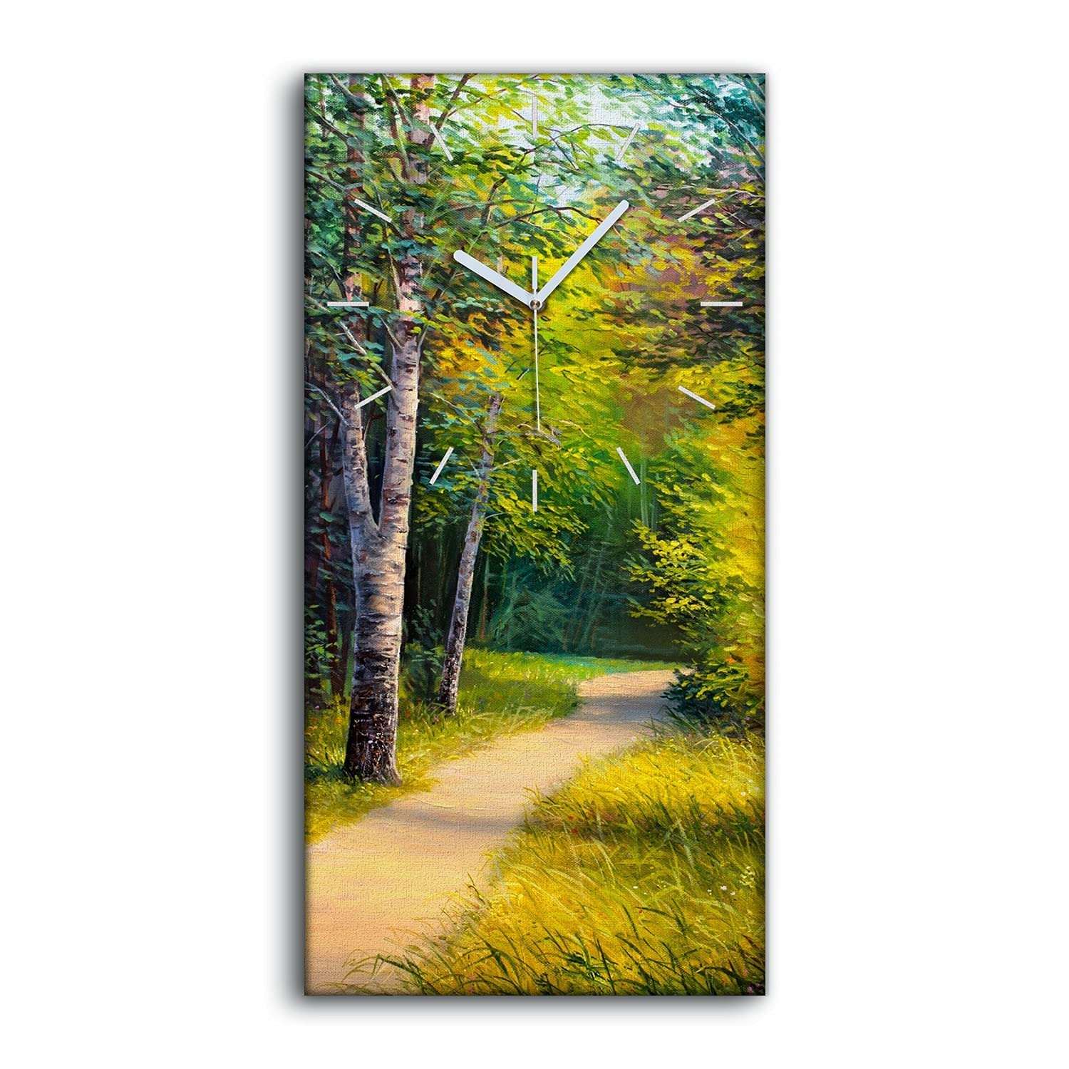 Horloge murale art moderne paysage forestier toile tendue de qualite