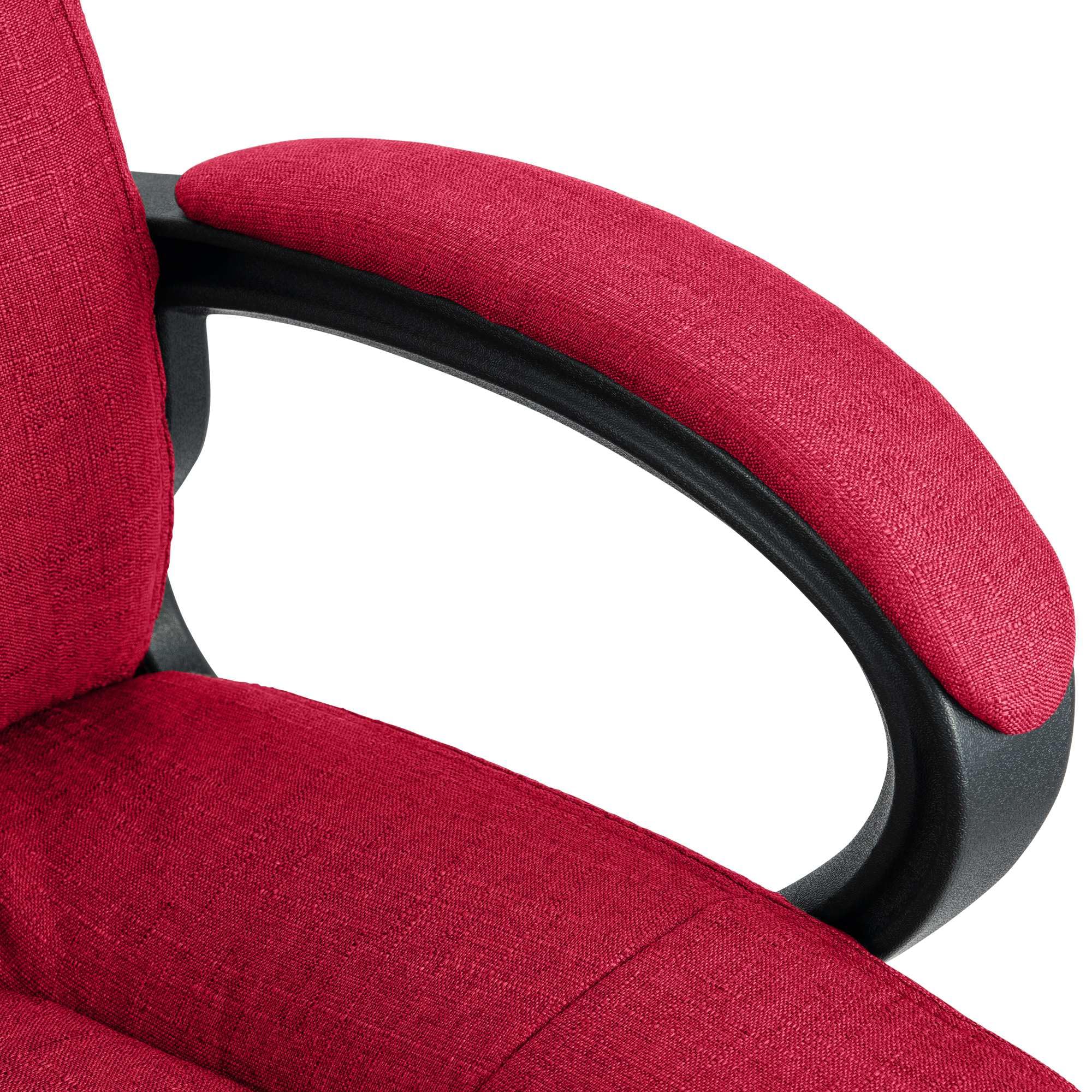 CLP Bürostuhl ergonomisch mit Rollen und Höhenverstellung, Chefsessel höhenverstellbar und Wippfunktion, rückenschonend, Drehstuhl Sparta, Farbe:rot