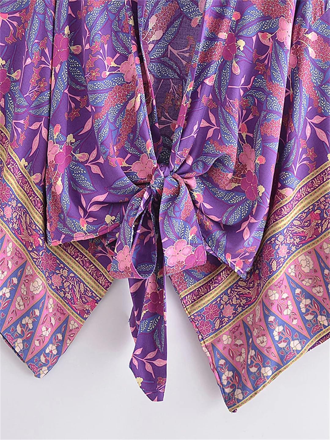 Disimlarl Costumi da bagno corti da donna kimono floreale maniche a pipistrello rayon bohemien bikini copricostume da spiaggia