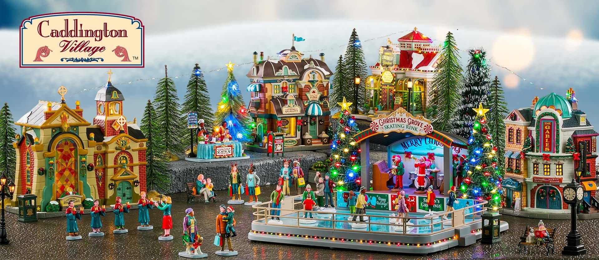 Magie di Natale Greenpoint Gare ferroviaire, Bâtiment lumineux pour le village de Noël en Chine