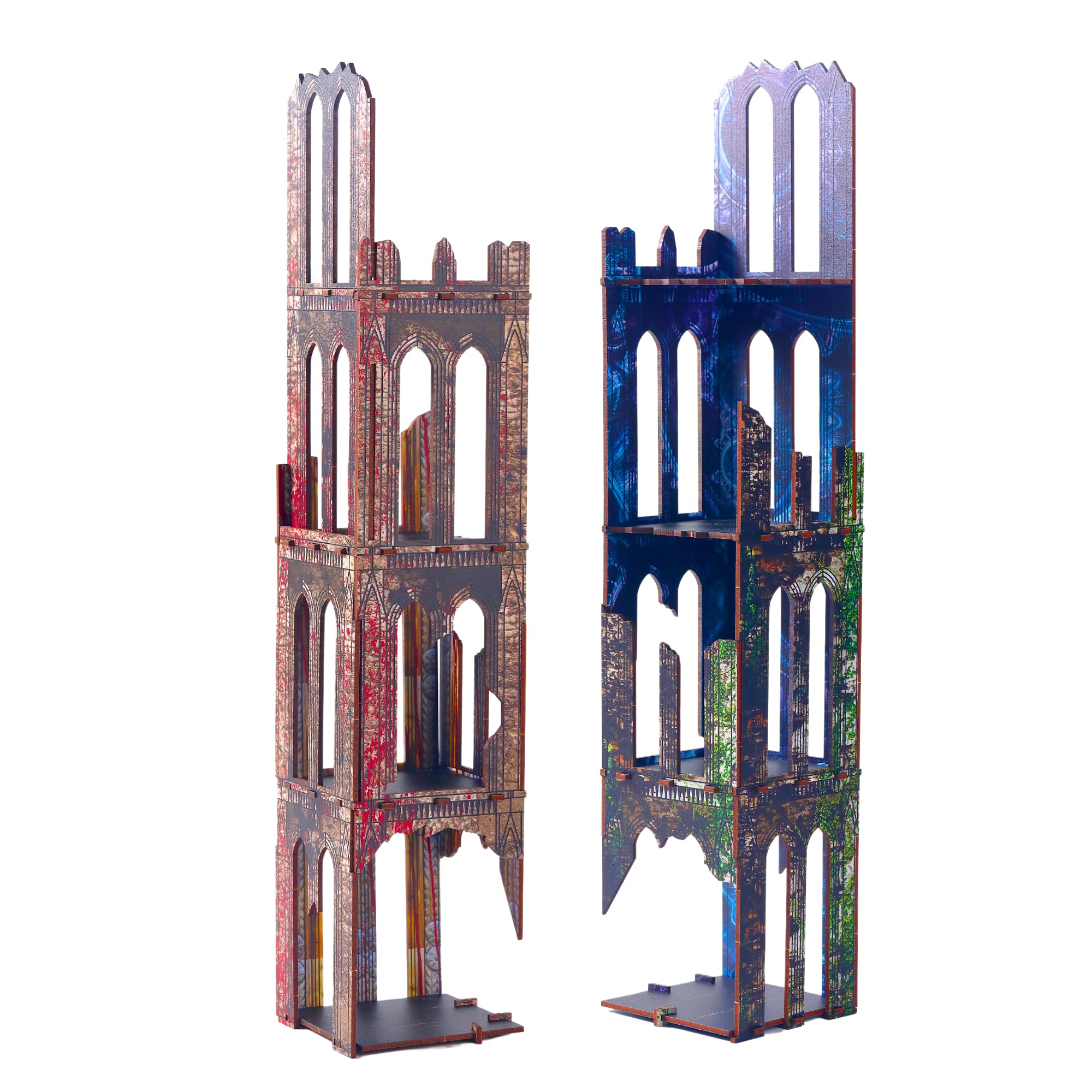 iPEAU Set Terreno Torri Gotico-Fantascienza per WH40K D&D Pathfinder-Scenari Modulari Dipinti per Miniature 28mm Kill Team Giochi di Guerra Rpg Kit Creazione Zone di Battaglia