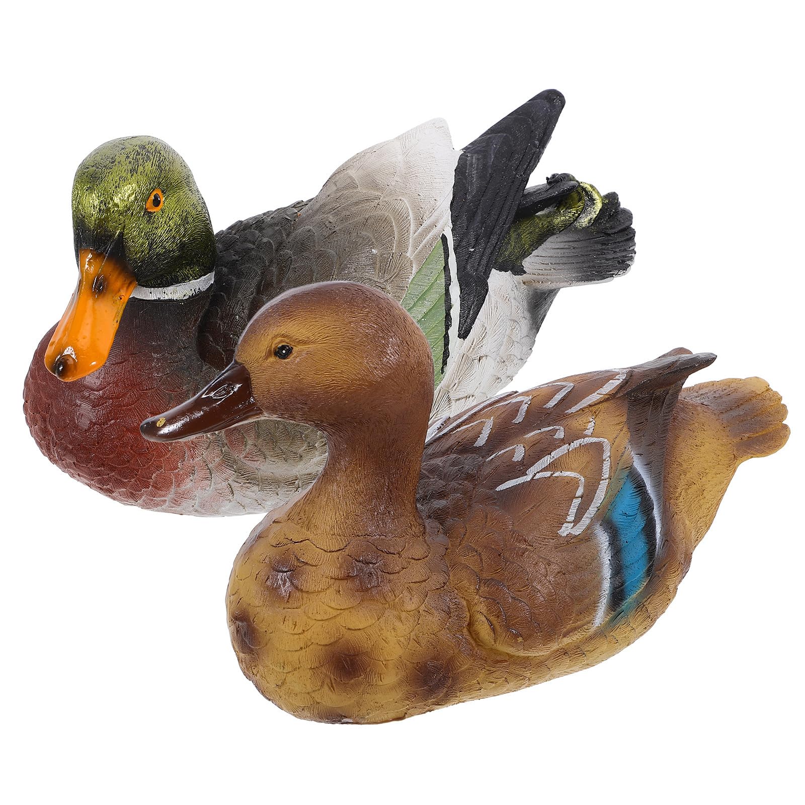 Canard pour étang en résine pour animer un bassin vide