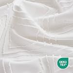 JELLYMONI White Grid Tufted Duvet Cover Set Twin Size | For Kids’ Rooms & Guest Rooms，Soft Textured Comfort，Matching Storage Bag，8 Corner Ties & Hidden Zipper，Oeko-Tex Certified
