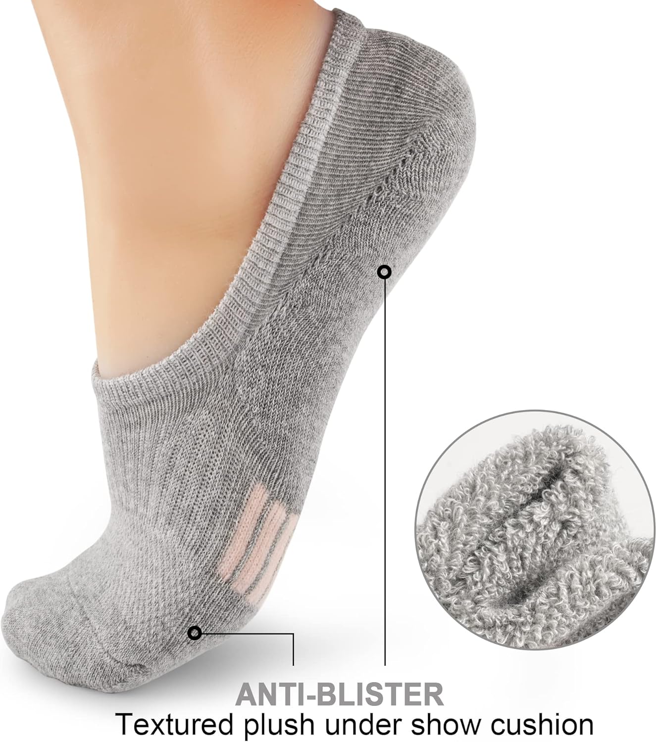 Gonii Womens No Show Socks Athletic Ankle Socks Cushioned Running Low Cut 5-8 Pairs - Image 4