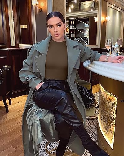 Miniatura 3 de OQQ Camisetas de manga larga de 3 piezas para mujer cuello redondo elásticas ajustadas con capas